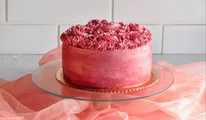 Preview wallpaper cake, cream, dessert, pink