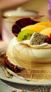 Preview wallpaper cake, delicious, berries, fruits