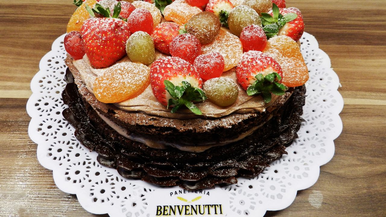 Wallpaper cake, dessert, baking, icing sugar, berry