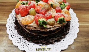 Preview wallpaper cake, dessert, baking, icing sugar, berry