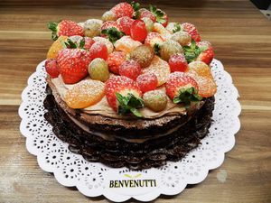 Preview wallpaper cake, dessert, baking, icing sugar, berry