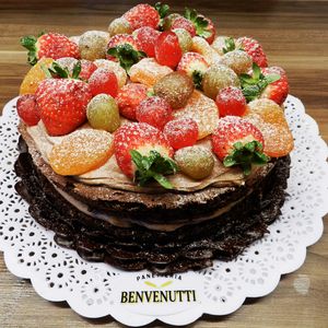 Preview wallpaper cake, dessert, baking, icing sugar, berry