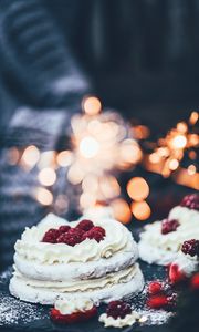Preview wallpaper cake, dessert, cream, berries