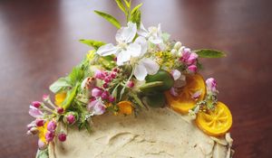 Preview wallpaper cake, flowers, decoration, dessert