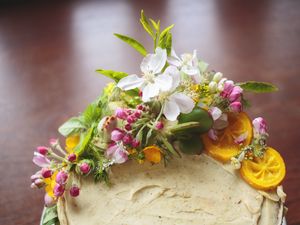 Preview wallpaper cake, flowers, decoration, dessert