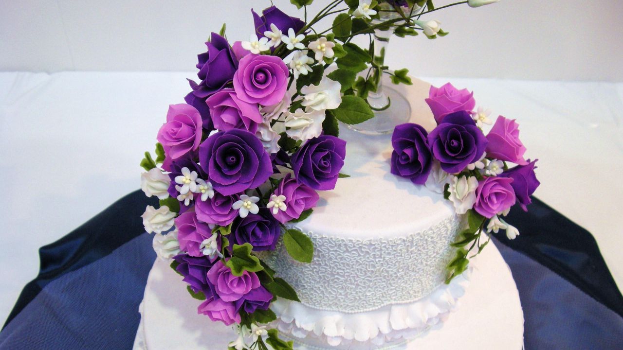 Wallpaper cake, flowers, decoration, sweet