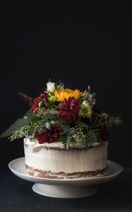Preview wallpaper cake, flowers, pastries, dessert
