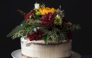 Preview wallpaper cake, flowers, pastries, dessert