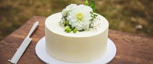 Preview wallpaper cake, flowers, white