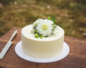 Preview wallpaper cake, flowers, white