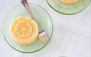 Preview wallpaper cake, lemon, dessert, plate