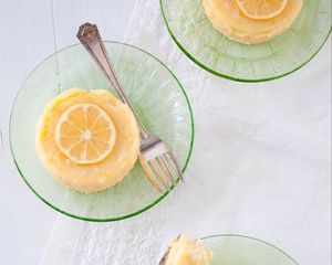 Preview wallpaper cake, lemon, dessert, plate