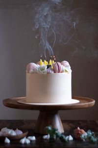 Preview wallpaper cake, pastries, dessert, candles, smoke