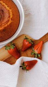 Preview wallpaper cake, pastries, strawberries, berries, dessert