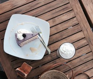 Preview wallpaper cake, plate, latte, cream, drink, dessert