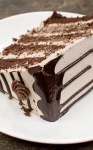 Preview wallpaper cake, slice, cream, pastry, dessert