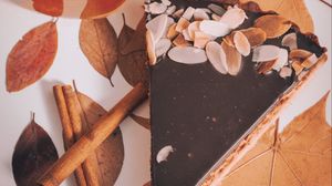 Preview wallpaper cake, tea, cinnamon, candle