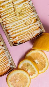 Preview wallpaper cake, watering, lemon, dessert, pastries