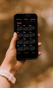 Preview wallpaper calendar, phone, screen, hand