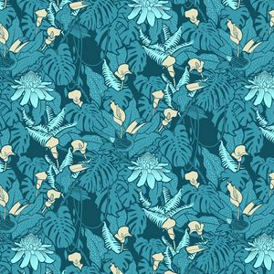 Preview wallpaper calla, leaves, flowers, pattern, patterns