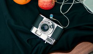 Preview wallpaper camera, apple, orange, headphones, guitar