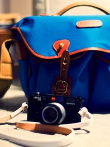Preview wallpaper camera, bag, blue