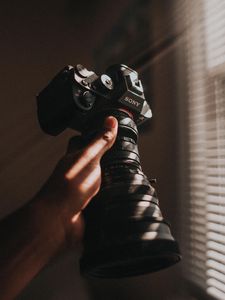 Preview wallpaper camera, black, lens, hand