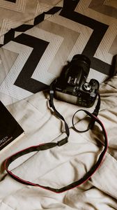 Preview wallpaper camera, black, strap, book
