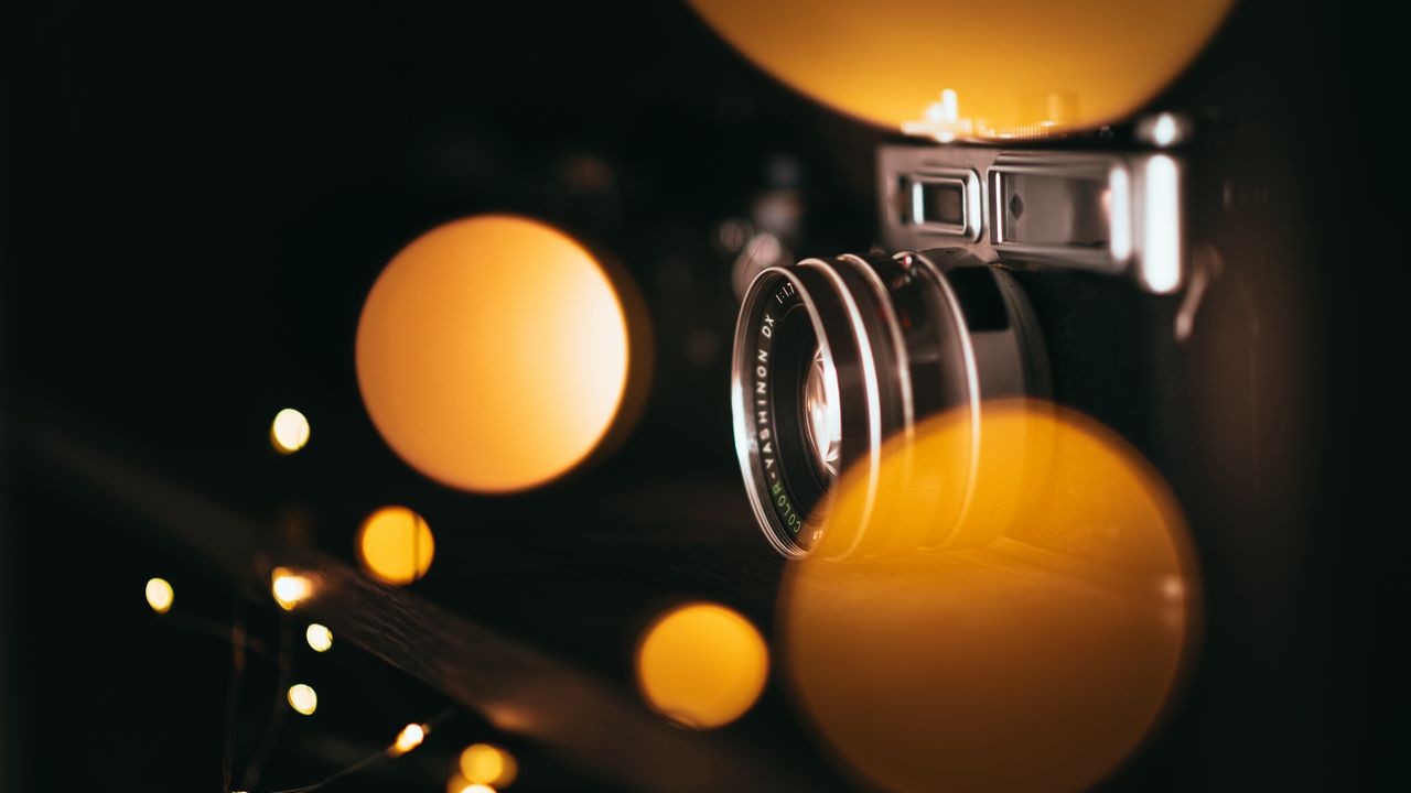 Wallpaper camera, bokeh, blur, lights, lens