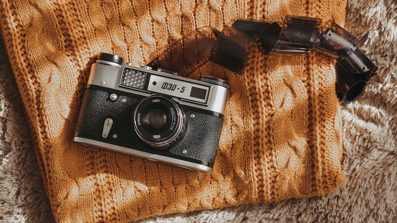 Wallpaper camera, film, sweater, retro