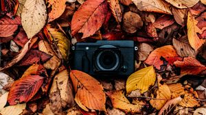 Preview wallpaper camera, foliage, autumn, leaves