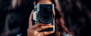 Preview wallpaper camera, girl, blur, focus