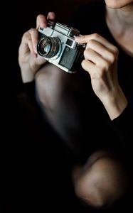 Preview wallpaper camera, girl, hands