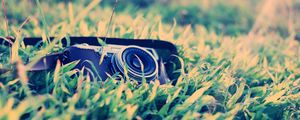 Preview wallpaper camera, grass, lens