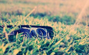 Preview wallpaper camera, grass, lens