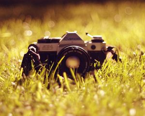 Preview wallpaper camera, grass, model