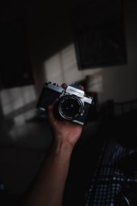 Preview wallpaper camera, hand, technology, dark