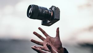 Preview wallpaper camera, hands, toss, levitation