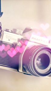 Preview wallpaper camera, heart, blurring