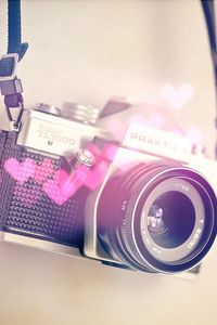 Preview wallpaper camera, heart, blurring