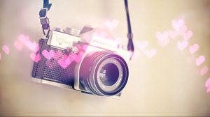 Preview wallpaper camera, heart, blurring