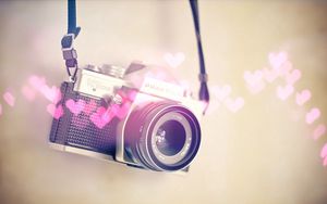 Preview wallpaper camera, heart, blurring