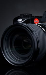 Preview wallpaper camera, lens, black, surface