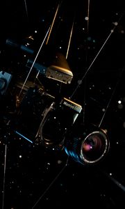 Preview wallpaper camera, lens, dark, glare, light