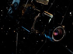 Preview wallpaper camera, lens, dark, glare, light
