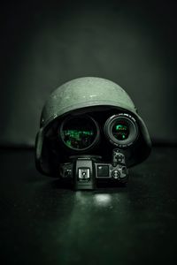 Preview wallpaper camera, lens, helmet, funny, technology