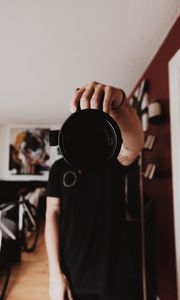 Preview wallpaper camera, lens, man