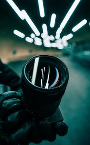 Preview wallpaper camera, lens, reflection, black, lamps, hands