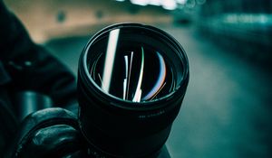 Preview wallpaper camera, lens, reflection, black, lamps, hands