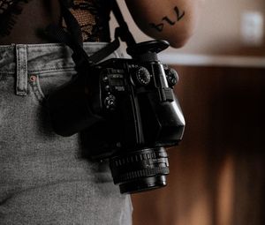 Preview wallpaper camera, lens, technique, girl, tattoo